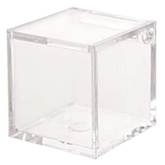 Clear Acrylic Storage Box with Hinged Lid - 10 x 10 x 10 Cms (12 Pcs Pack) - Willow